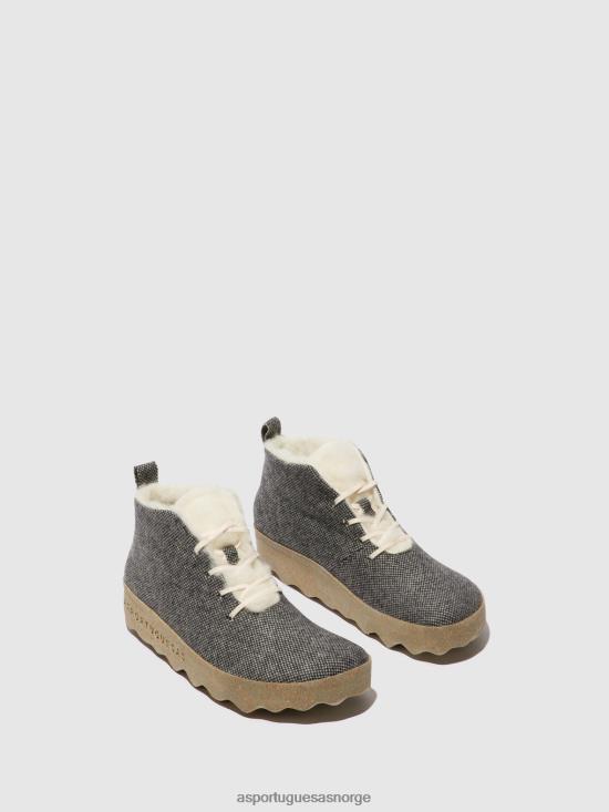 Asportuguesas kvinner ankelboots-kake med snøre JHBRZ159 støvler antrasitt