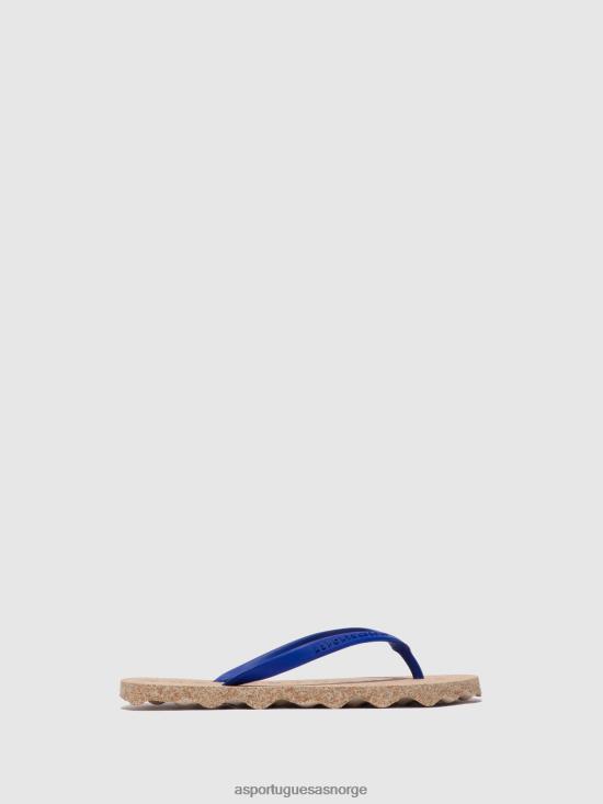 Asportuguesas kvinner strand flip-flops base JHBRZ3 flip-flops blå gummistropp