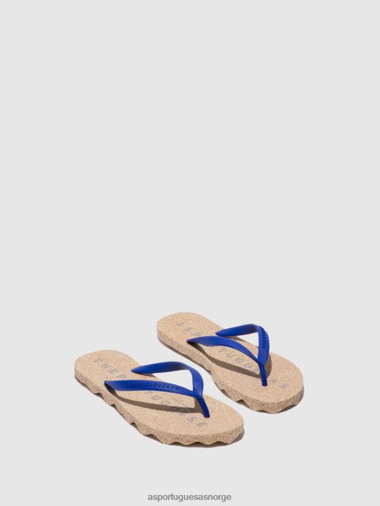 Asportuguesas kvinner strand flip-flops base JHBRZ3 flip-flops blå gummistropp