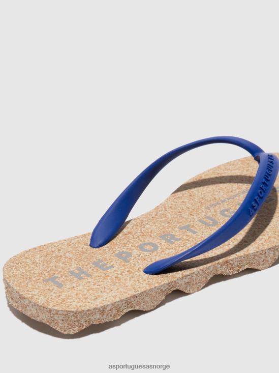 Asportuguesas kvinner strand flip-flops base JHBRZ3 flip-flops blå gummistropp