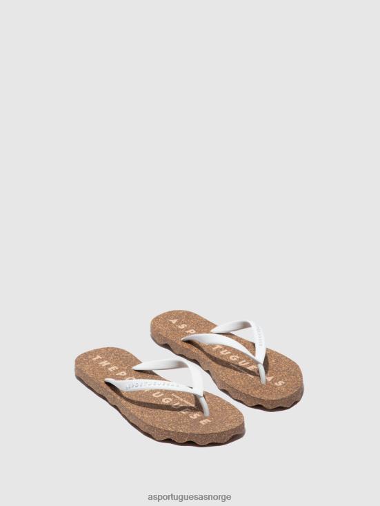Asportuguesas kvinner strand flip-flops base JHBRZ4 flip-flops hvit og gummirem
