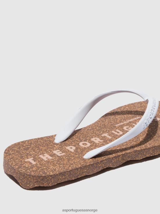 Asportuguesas kvinner strand flip-flops base JHBRZ4 flip-flops hvit og gummirem