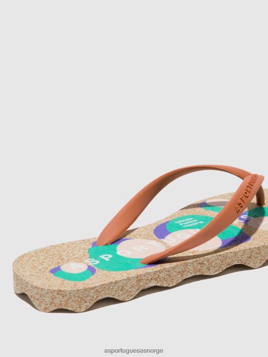 Asportuguesas kvinner strand flip-flops eiketrær JHBRZ2 flip-flops brun gummistropp