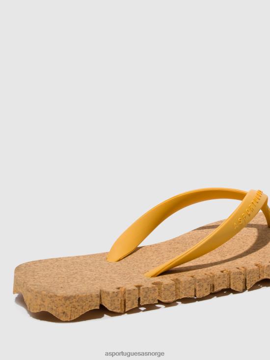 Asportuguesas kvinner strand flip-flops humpete JHBRZ1 flip-flops gul og gul stropp