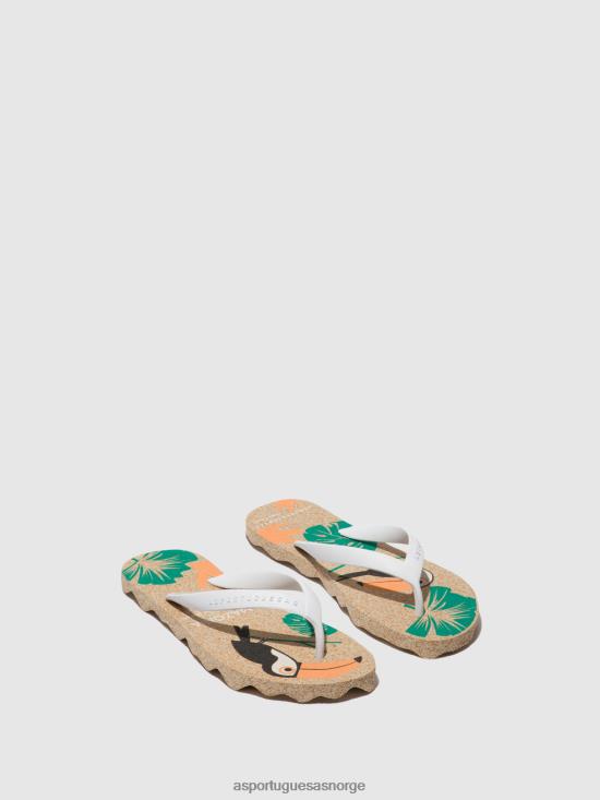 Asportuguesas kvinner strandflip-flops amazonia JHBRZ5 flip-flops naturlig og hvit stropp