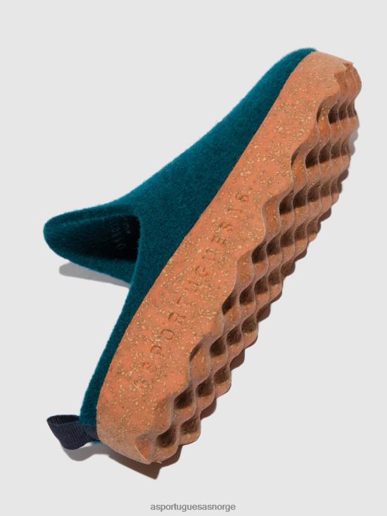 Asportuguesas kvinner rund tå muldyr kommer JHBRZ132 muldyr påfugl blå