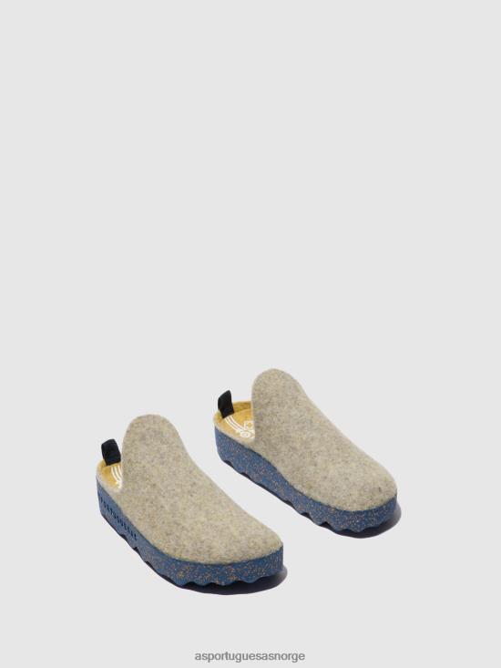 Asportuguesas kvinner rund tå muldyr kommer JHBRZ135 muldyr grå gul