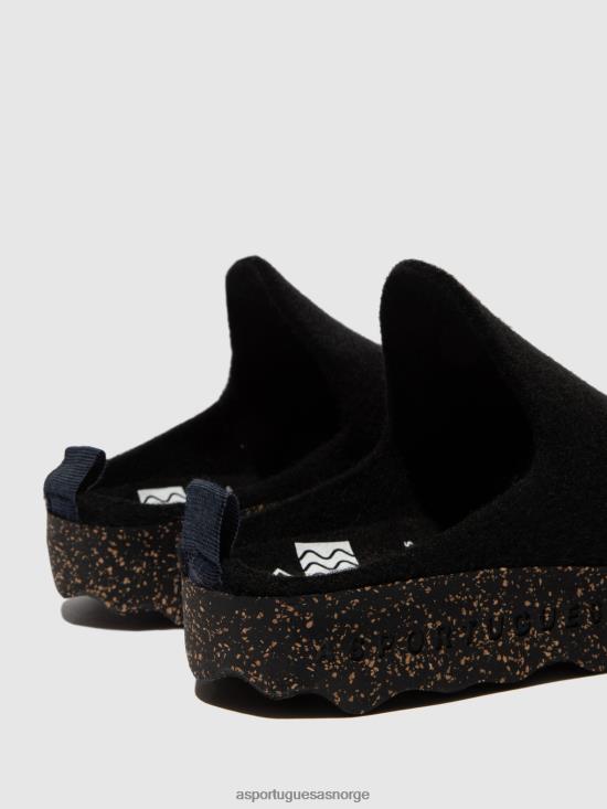 Asportuguesas kvinner slip-on muldyr kommer JHBRZ130 muldyr svart