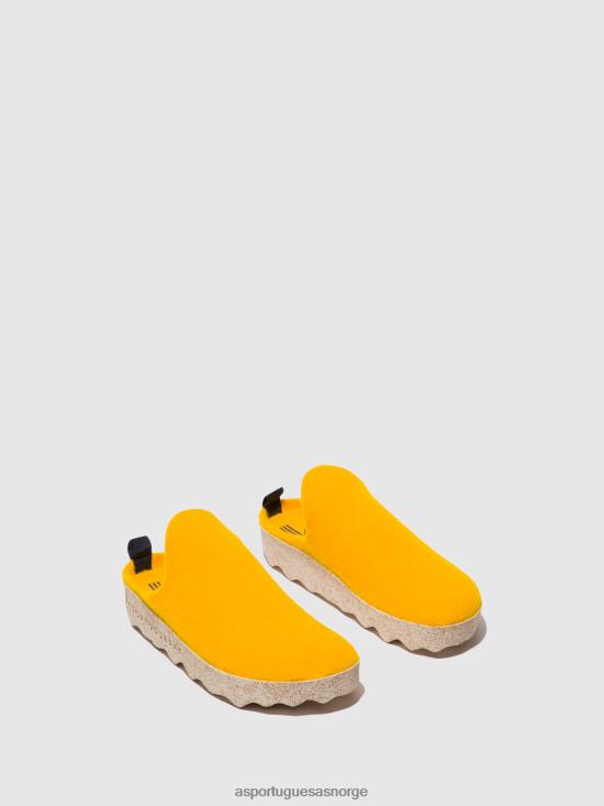 Asportuguesas kvinner slip-on muldyr kommer JHBRZ141 muldyr gul