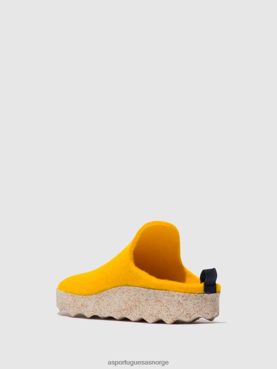 Asportuguesas kvinner slip-on muldyr kommer JHBRZ141 muldyr gul