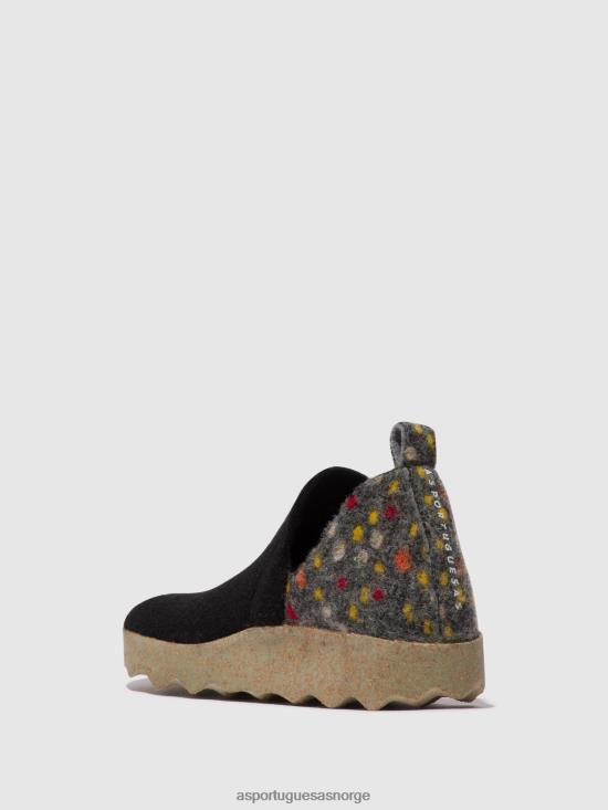 Asportuguesas kvinner rund tå sko by JHBRZ107 sko svart filt dehor