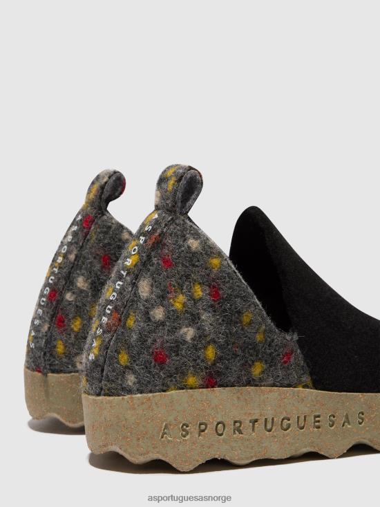 Asportuguesas kvinner rund tå sko by JHBRZ107 sko svart filt dehor