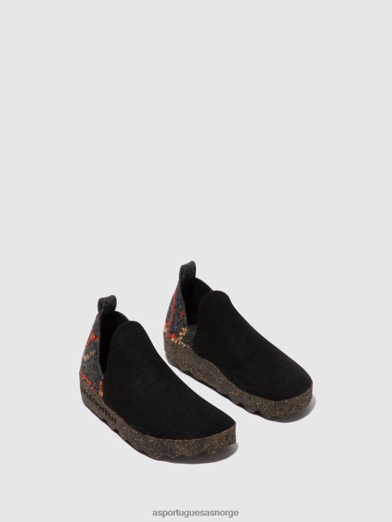 Asportuguesas kvinner rund tå sko by JHBRZ71 sko svart filt presente