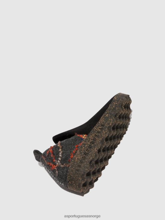 Asportuguesas kvinner rund tå sko by JHBRZ71 sko svart filt presente