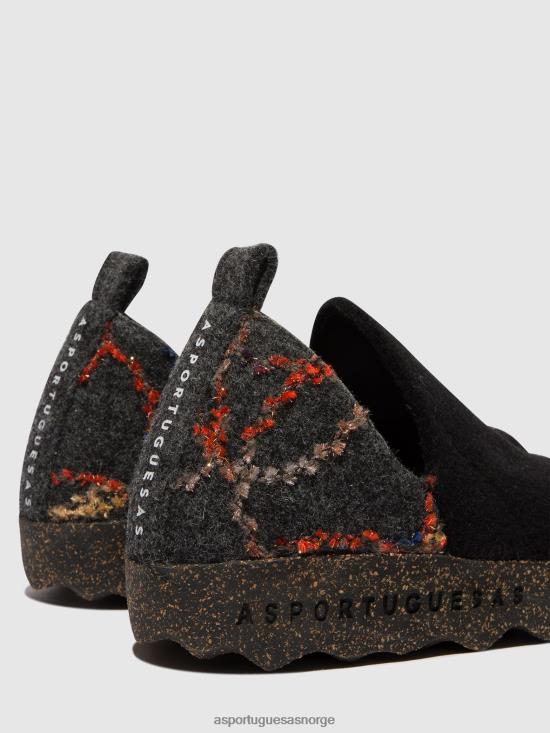 Asportuguesas kvinner rund tå sko by JHBRZ71 sko svart filt presente