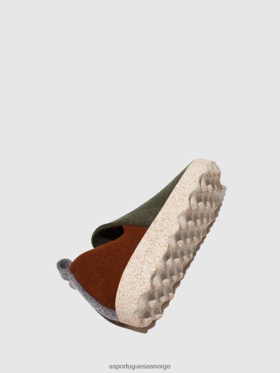 Asportuguesas kvinner rund tå sko by JHBRZ96 sko militærgrønn/brun