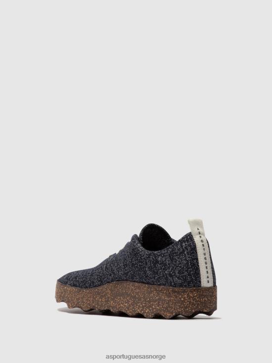 Asportuguesas kvinner slip-on sko camp JHBRZ119 sko marineblå merino