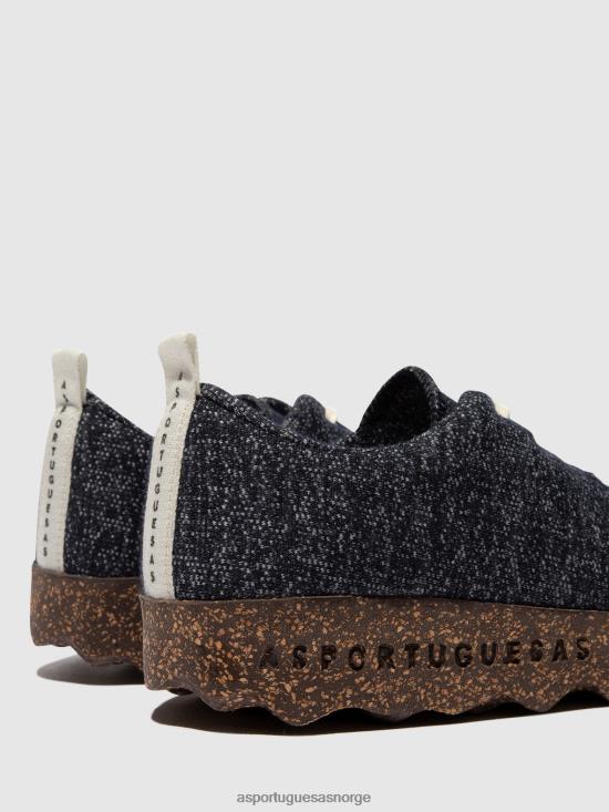 Asportuguesas kvinner slip-on sko camp JHBRZ119 sko marineblå merino