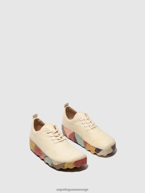 Asportuguesas kvinner slip-on sko camp JHBRZ61 sko krem pinatex & flerfarget såle
