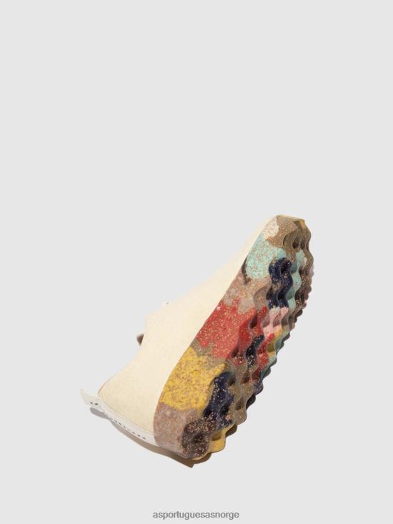 Asportuguesas kvinner slip-on sko camp JHBRZ61 sko krem pinatex & flerfarget såle