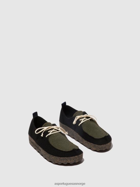 Asportuguesas kvinner snøresko chat JHBRZ106 sko svart/militærgrønt