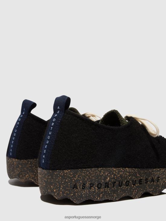 Asportuguesas kvinner snøresko chat JHBRZ106 sko svart/militærgrønt