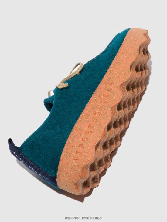 Asportuguesas kvinner snøresko chat JHBRZ74 sko påfugl blå