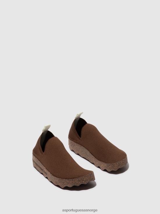Asportuguesas kvinner slip-on trenere omsorg JHBRZ18 trenere brun