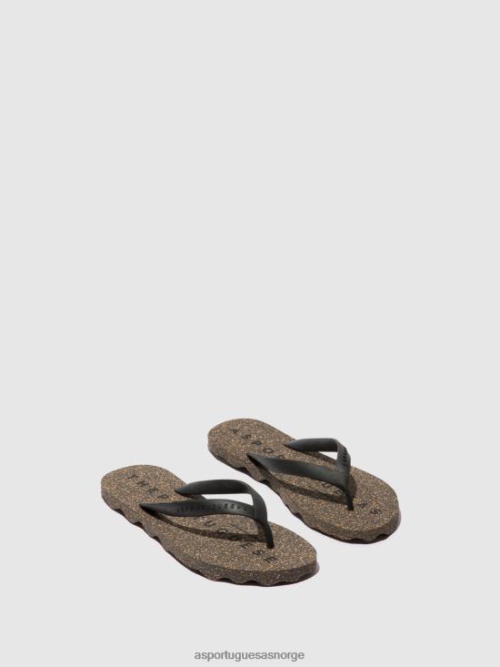 Asportuguesas menn strand flip-flops base JHBRZ169 flip-flops svart og svart stropp