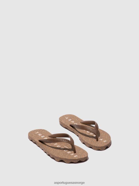 Asportuguesas menn strand flip-flops base JHBRZ170 flip-flops brun og brun reim
