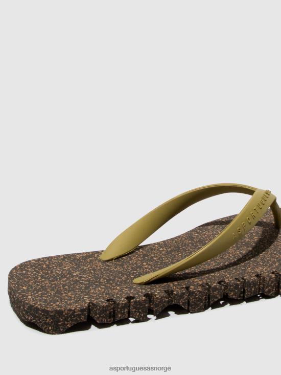 Asportuguesas menn strand flip-flops humpete JHBRZ175 flip-flops svart & mlt. gull stropp