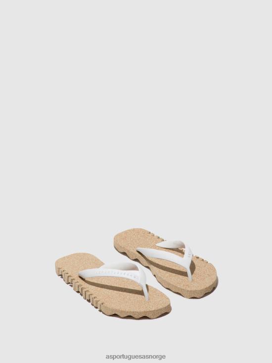 Asportuguesas menn strand flip-flops humpete JHBRZ178 flip-flops naturlig og hvit stropp