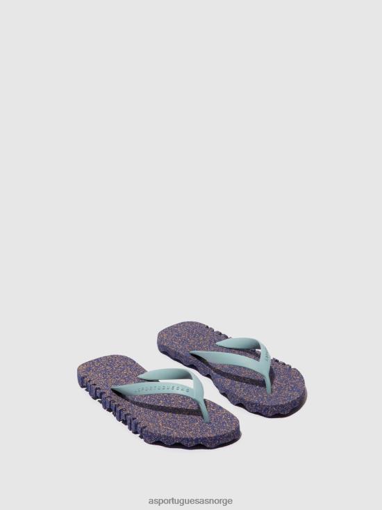 Asportuguesas menn strand flip-flops humpete JHBRZ181 flip-flops blå og sky stropp