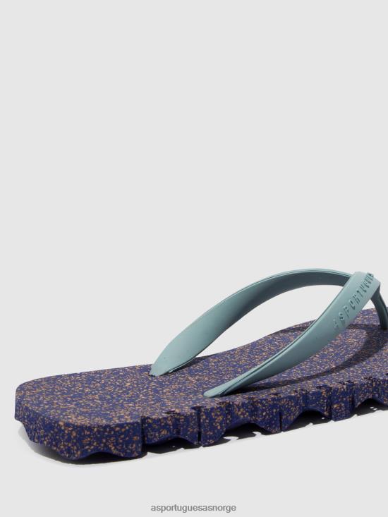 Asportuguesas menn strand flip-flops humpete JHBRZ181 flip-flops blå og sky stropp