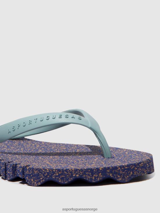 Asportuguesas menn strand flip-flops humpete JHBRZ181 flip-flops blå og sky stropp