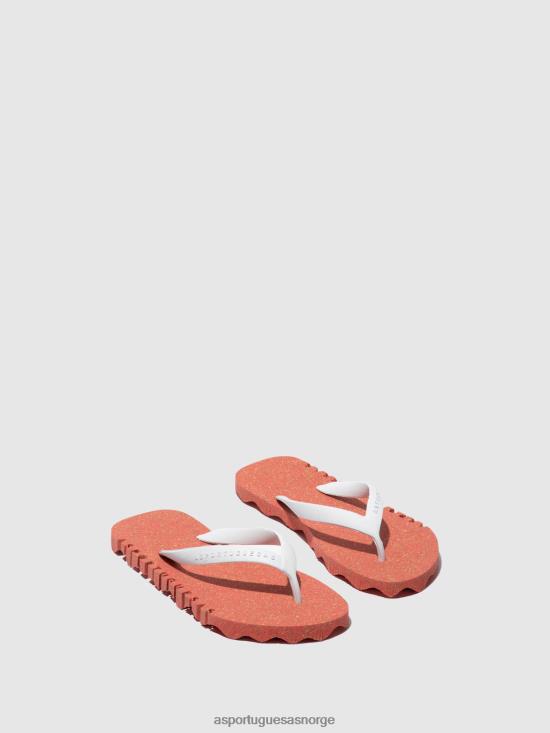 Asportuguesas menn strand flip-flops humpete JHBRZ183 flip-flops rød og hvit rem