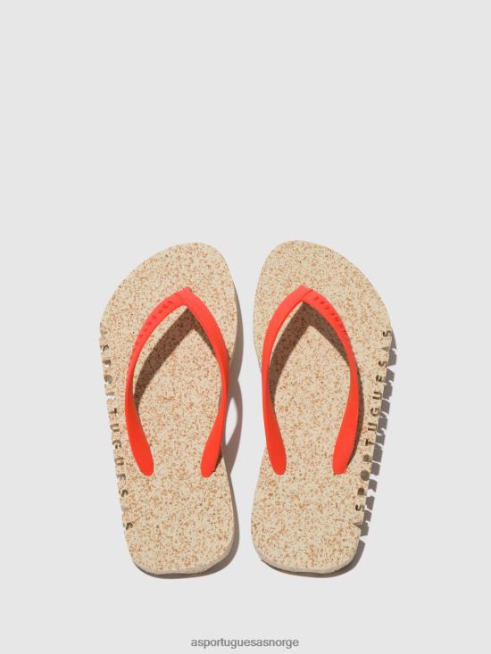 Asportuguesas menn strand flip-flops humpete JHBRZ184 flip-flops naturlig og rød stropp