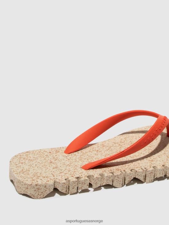 Asportuguesas menn strand flip-flops humpete JHBRZ184 flip-flops naturlig og rød stropp