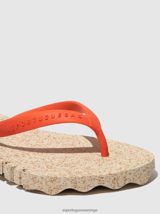 Asportuguesas menn strand flip-flops humpete JHBRZ184 flip-flops naturlig og rød stropp