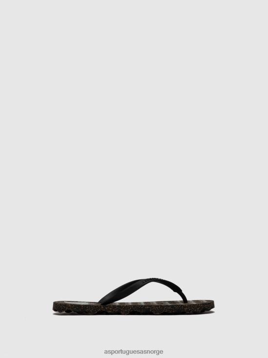 Asportuguesas menn strand flip-flops skilpadde JHBRZ171 flip-flops svart gummistropp