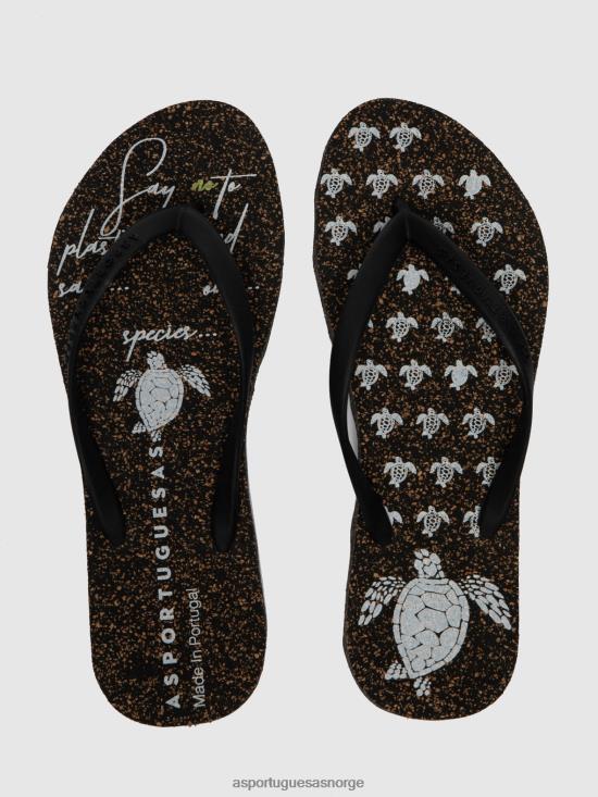 Asportuguesas menn strand flip-flops skilpadde JHBRZ171 flip-flops svart gummistropp