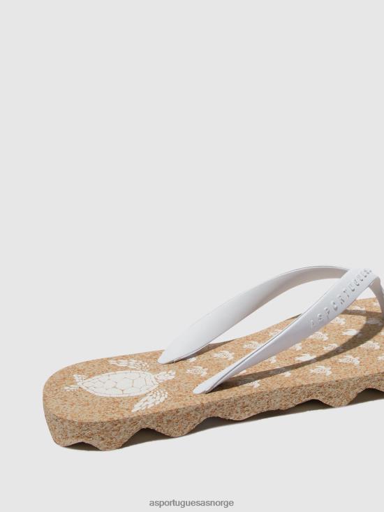 Asportuguesas menn strand flip-flops skilpadde JHBRZ185 flip-flops naturlig og hvit stropp
