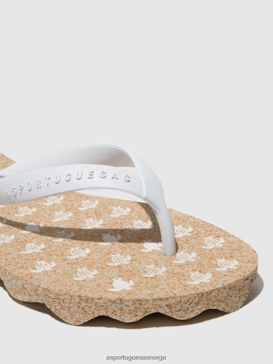 Asportuguesas menn strand flip-flops skilpadde JHBRZ185 flip-flops naturlig og hvit stropp