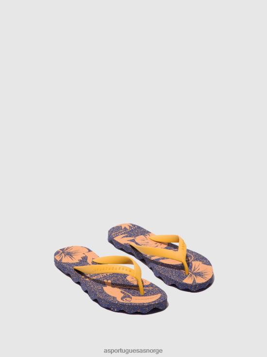 Asportuguesas menn strandflip-flops amazonia JHBRZ176 flip-flops blå og gul stropp