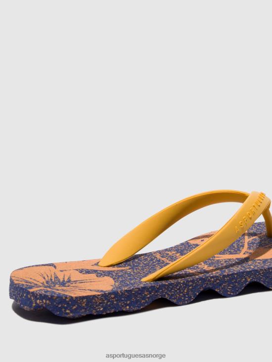 Asportuguesas menn strandflip-flops amazonia JHBRZ176 flip-flops blå og gul stropp