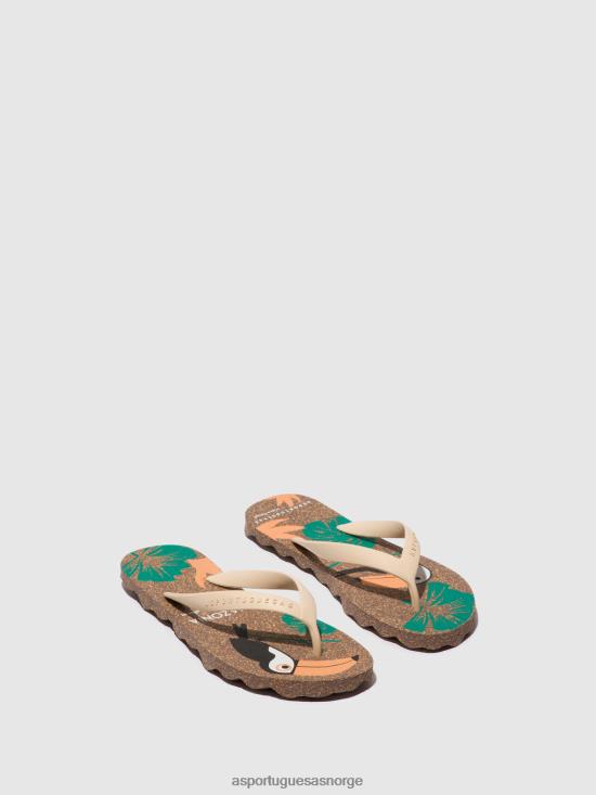 Asportuguesas menn strandflip-flops amazonia JHBRZ186 flip-flops brun og krem ​​rem