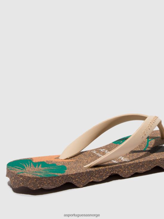 Asportuguesas menn strandflip-flops amazonia JHBRZ186 flip-flops brun og krem ​​rem