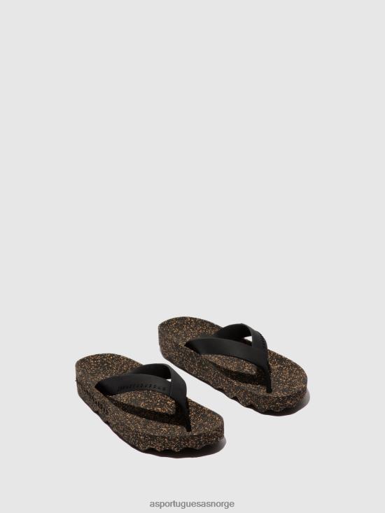 Asportuguesas menn uformell flip-flops-følelse JHBRZ173 flip-flops svart gummistropp