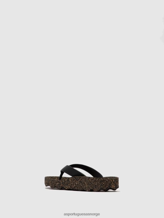 Asportuguesas menn uformell flip-flops-følelse JHBRZ173 flip-flops svart gummistropp