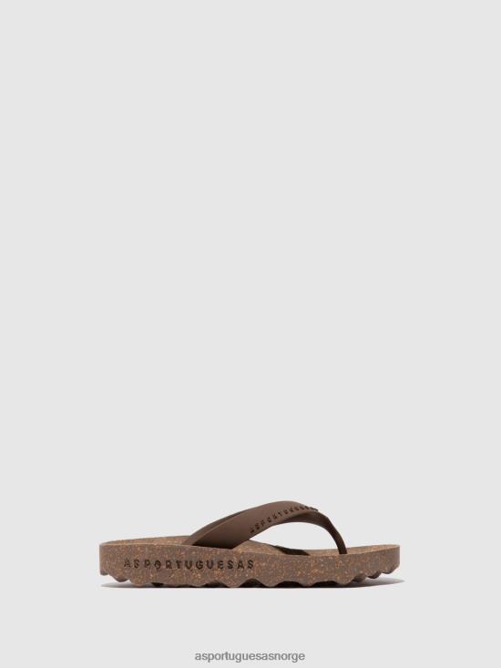 Asportuguesas menn uformell flip-flops-følelse JHBRZ177 flip-flops brun gummistropp